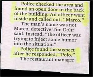 Funny Police Blotter Wrong Name
