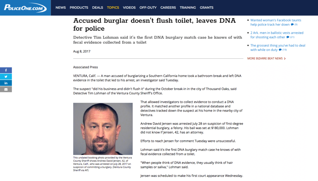 Funny Police Report 1 - Man doesn't flush toilet